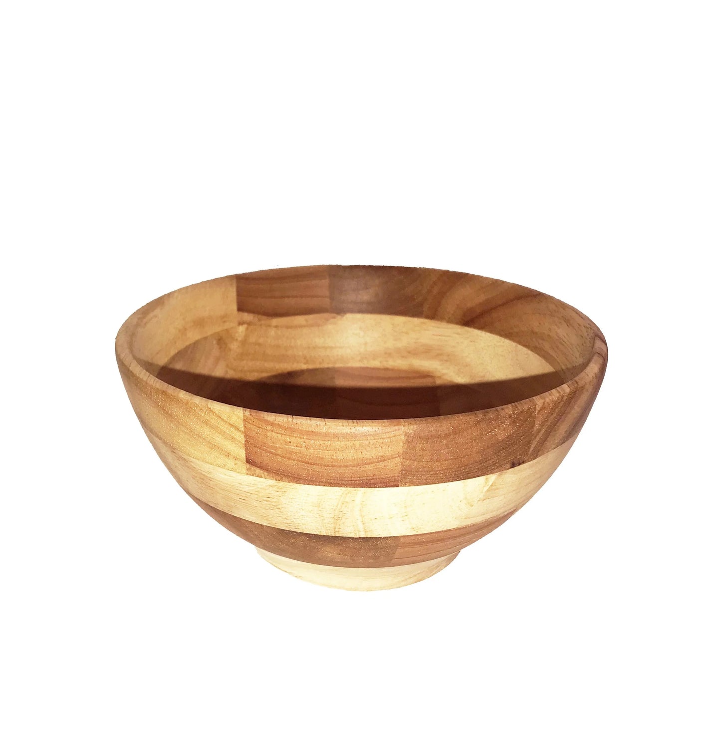 Zavis Green Acacia Wood Round Salad Bowl 8" | Dishwasher Safe