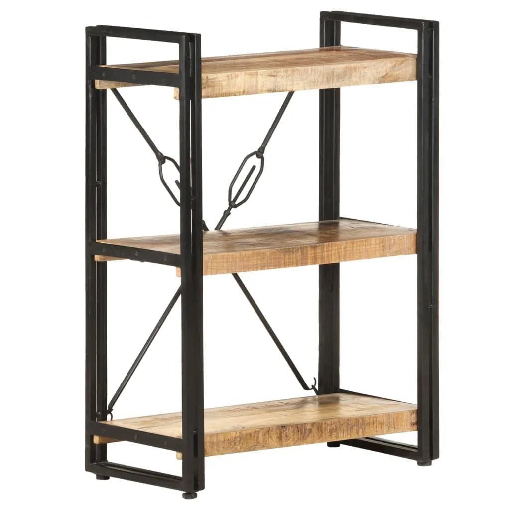 vidaXL 3-Tier Bookcase 23.6"x11.8"x31.5" Solid Mango Wood