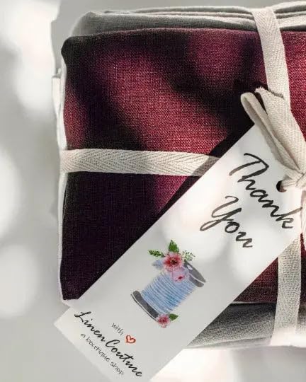 White and Natural Light Linen Curtains with tabs, Two Tones 213 cm/ 84 inches