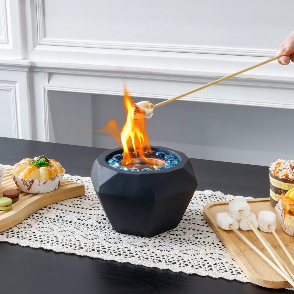 6"x4" Portable Cement Tabletop Fireplace