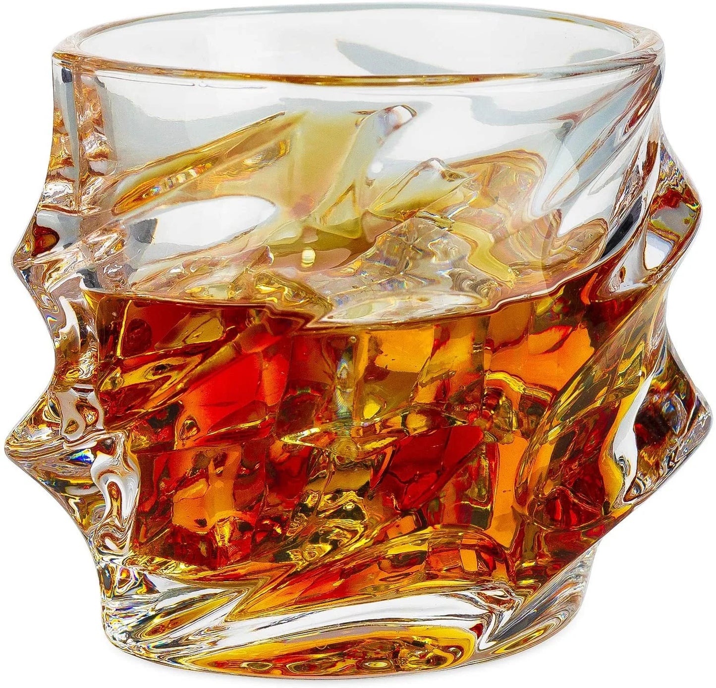 The Wine Savant Wine and Whiskey Mountain Decanter with 4 Glasses and Wood Tray 750 ML