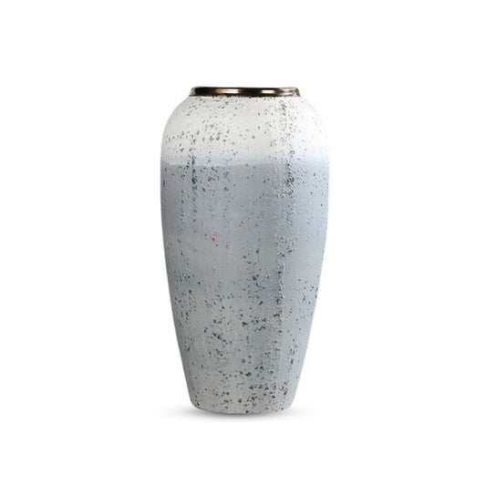 NNEAGS 35x17cm White and Grey Large Ceramic Flower Vase Elegant Living Room Home Decor