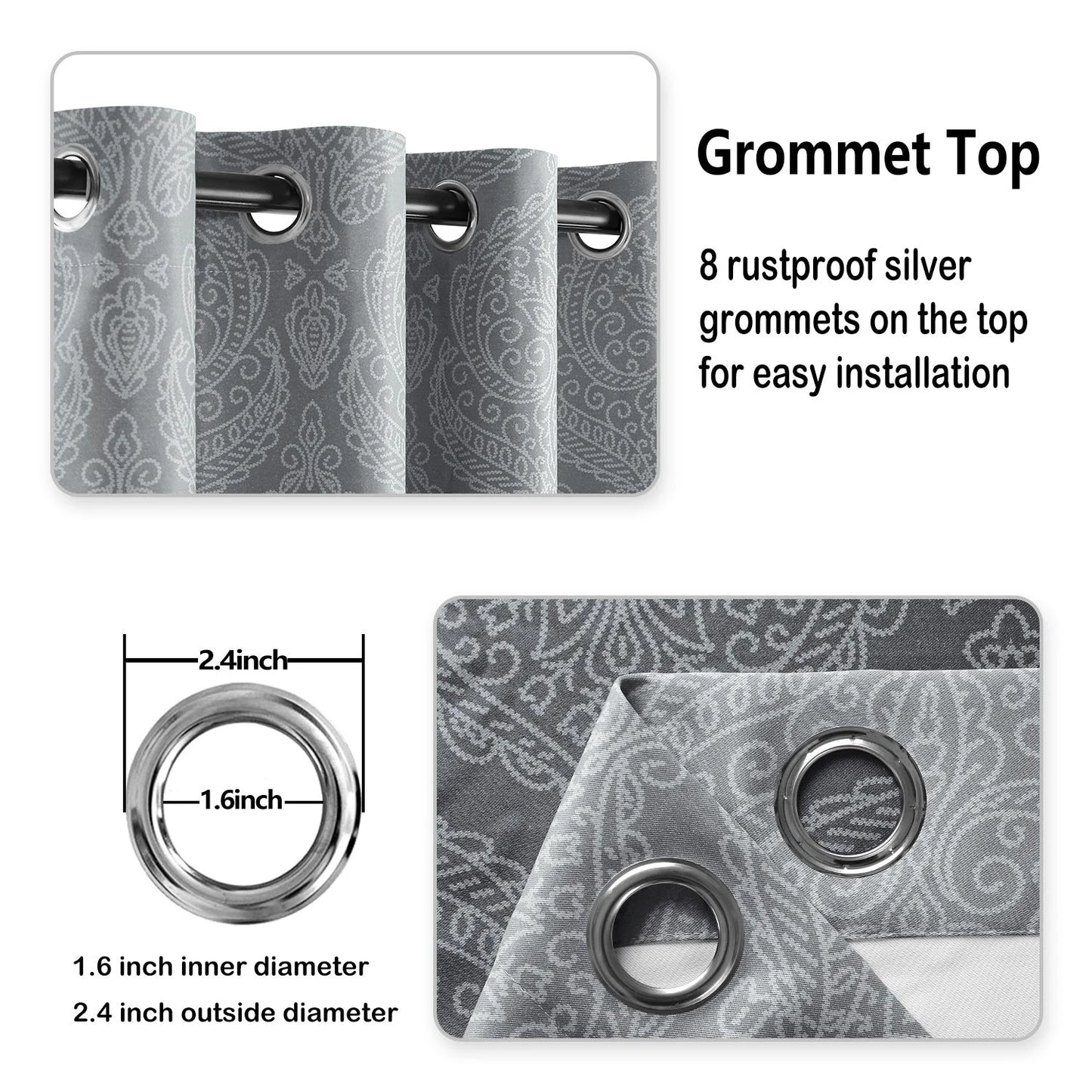 4pcs/SET Curtains - 2pcs Ombre Blackout Curtains And 2pcs Semi Sheer Curtains