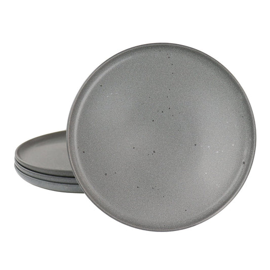 Our Table Landon 4 Piece 8.4 Inch Round Stoneware Salad Plate Set in Truffle