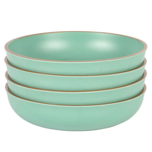 Gibson Home Rockabye 4 Piece 8.5 Inch Melamine Dinner Bowl Set In Green