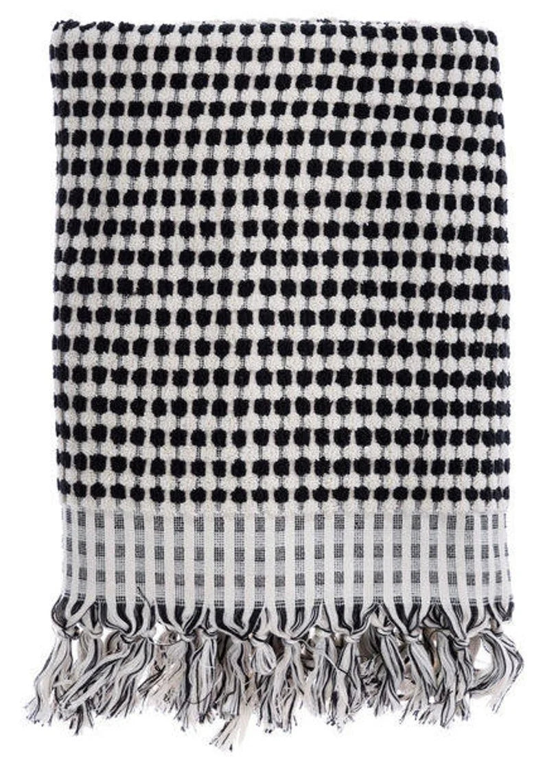 BUBBLE BLACK TERRY TURKISH TOWEL