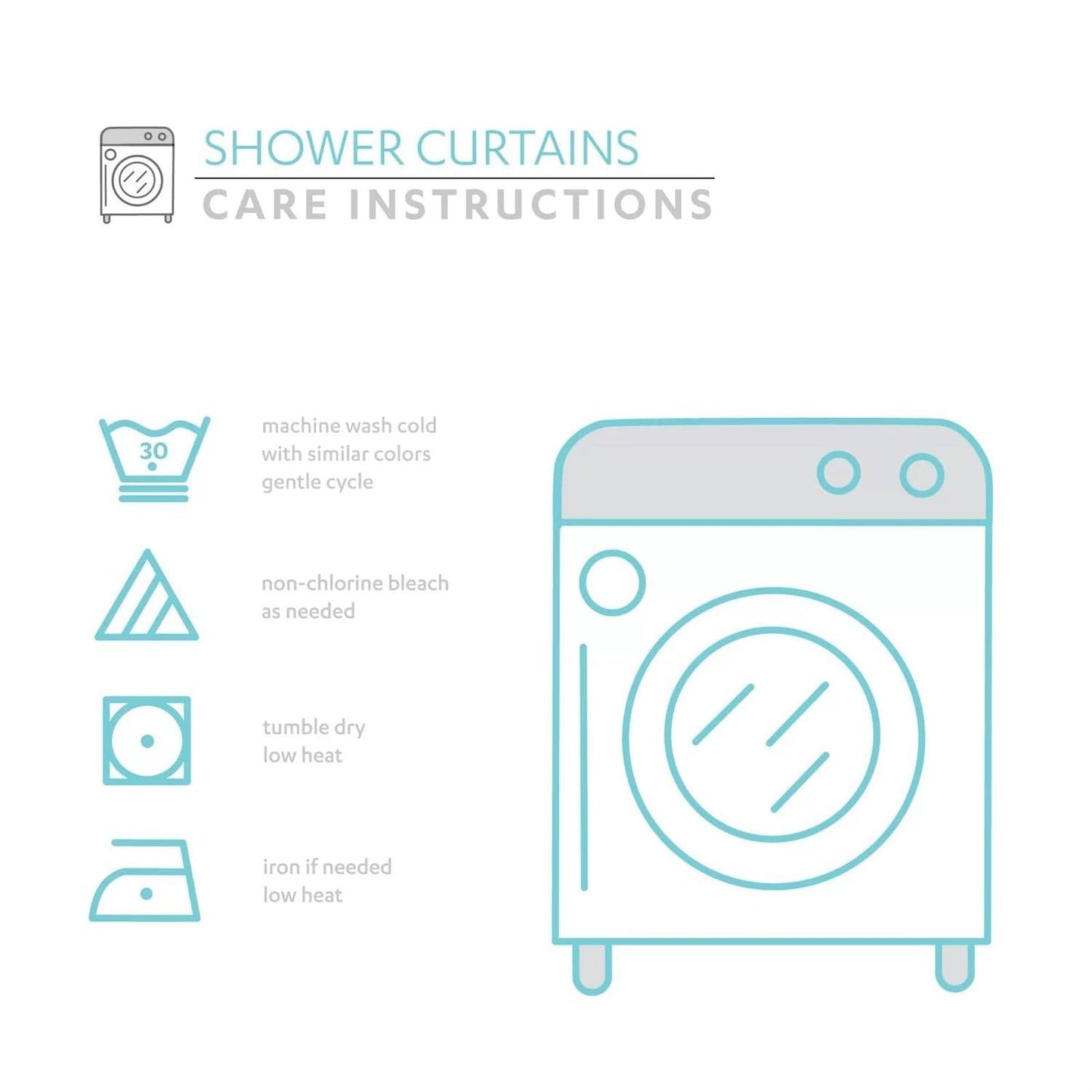 72-inch Pastel Blue Chenille Cotton Shower Curtain with Chevron Pattern