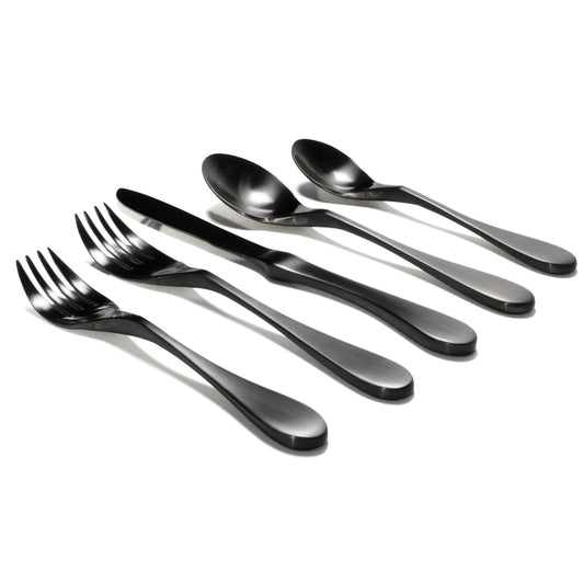 KNORK Coated 5-Piece Place Set, Matte Black