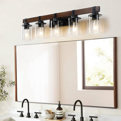(Same as W1340p155972/L1015-5) 5-Lights Farmhouse Vanity Lights Fixture Rustic Bathroom Light Fixture Bathroom Sconce(Wi