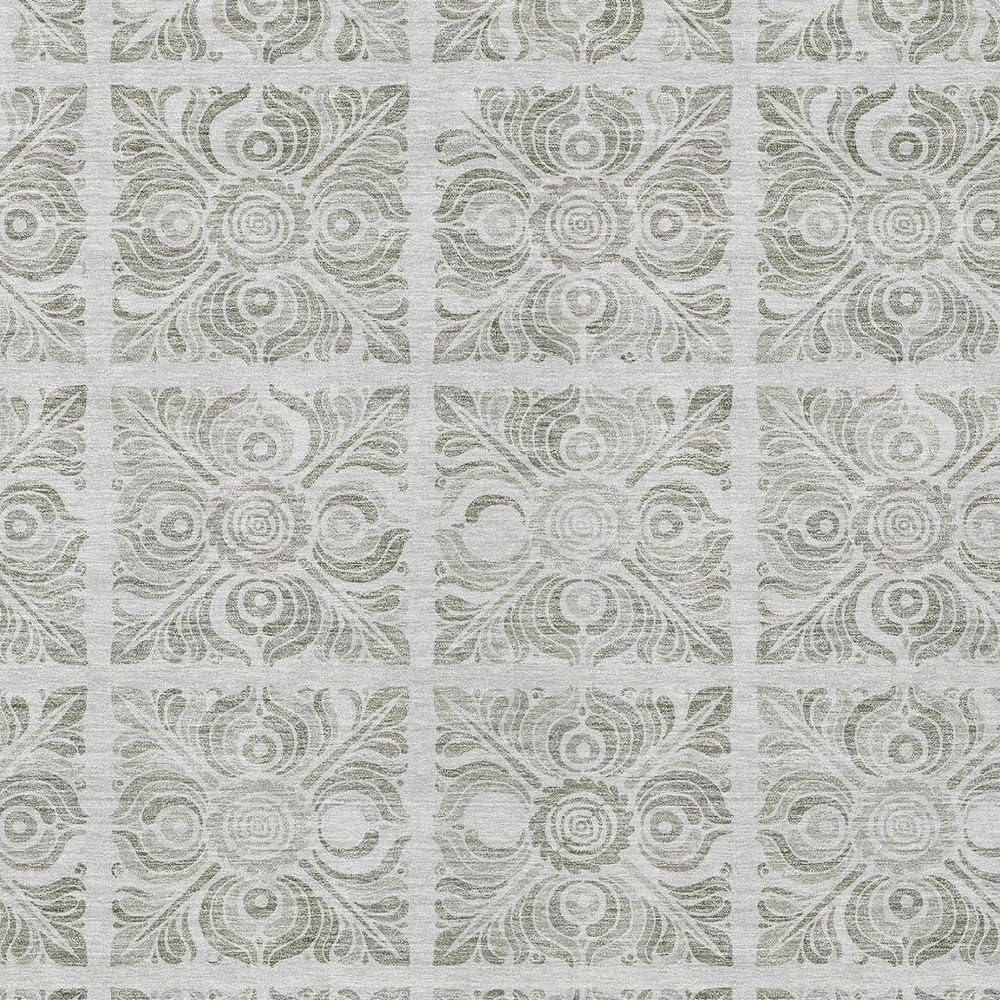 5' X 8' Taupe Beige and Tan Medallion Washable Indoor Outdoor Area Rug