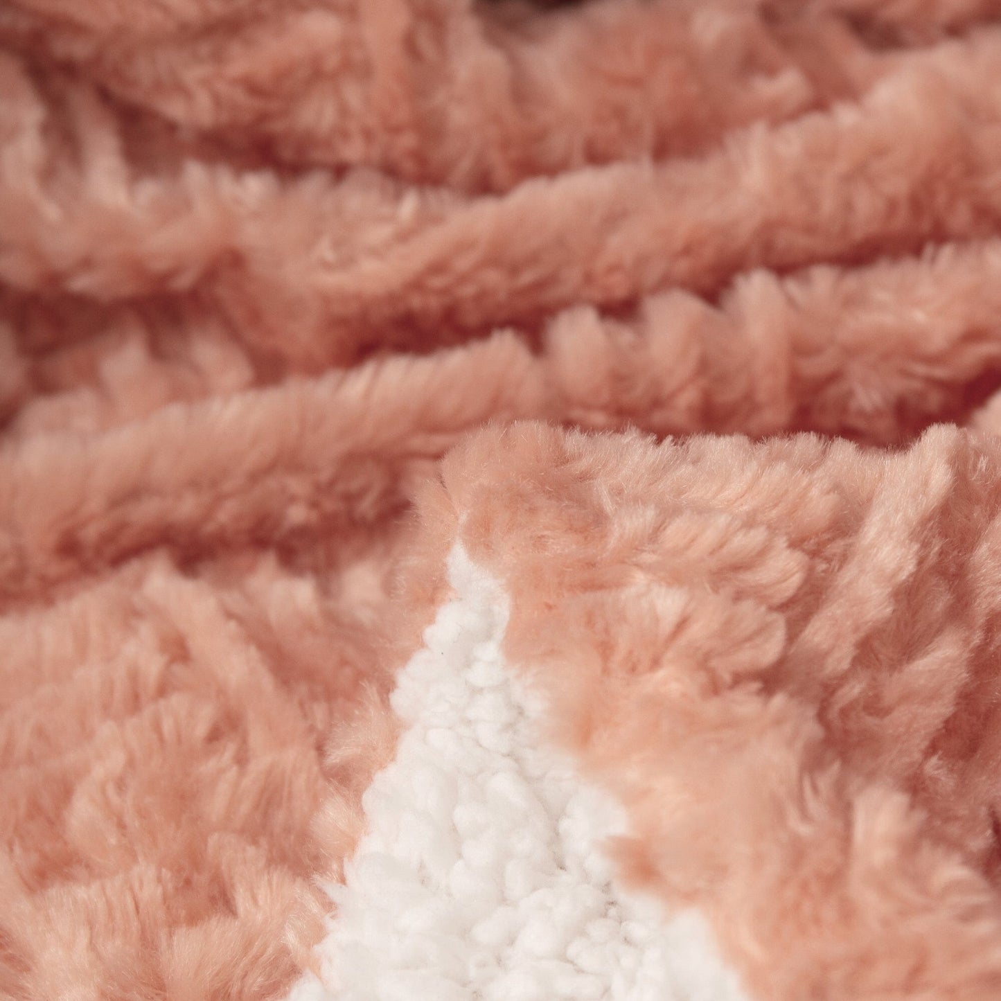 DaDa Bedding Coral Peach Rose Faux Fur Throw Blanket - Dreamy