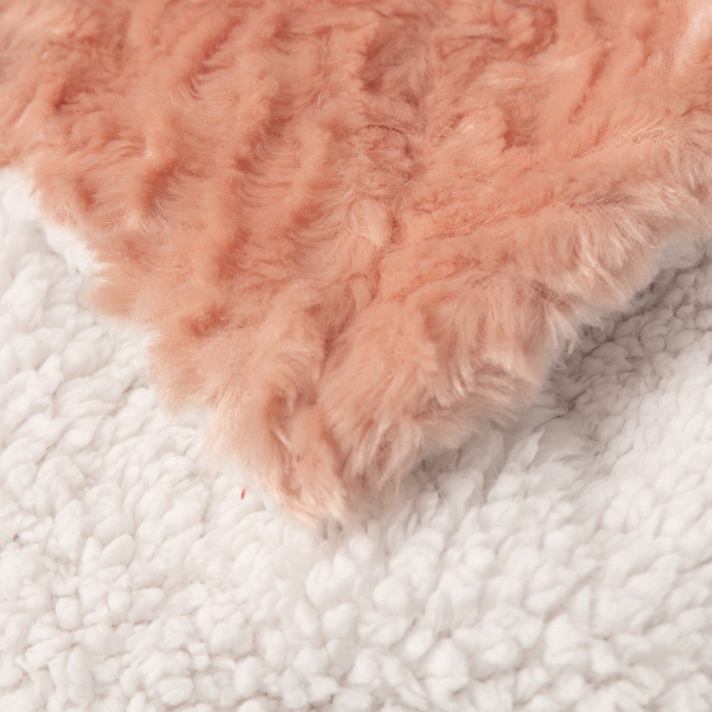DaDa Bedding Coral Peach Rose Faux Fur Throw Blanket - Dreamy