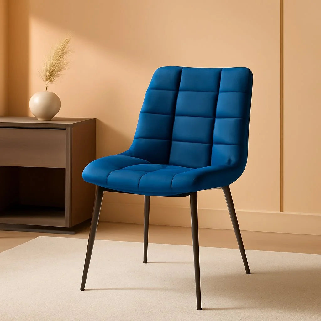 Blue Tufted Dining Chairs Set Of 2 Kitchen And Living Room