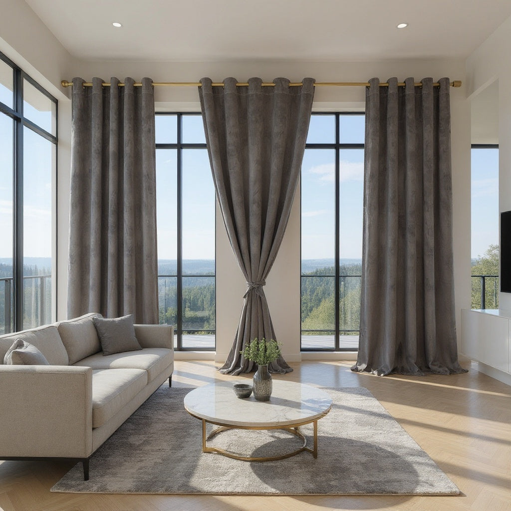 Custom Curtains: Velvet Blackout Curtains, Set of 2 Panels