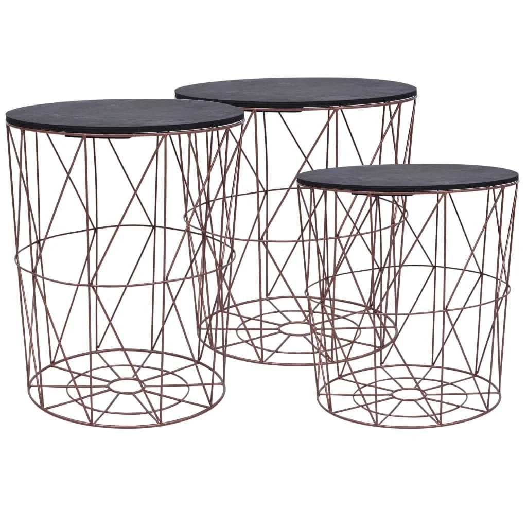 vidaXL Coffee Table 3 pcs Round End Table Sofa Table Living Room Furniture
