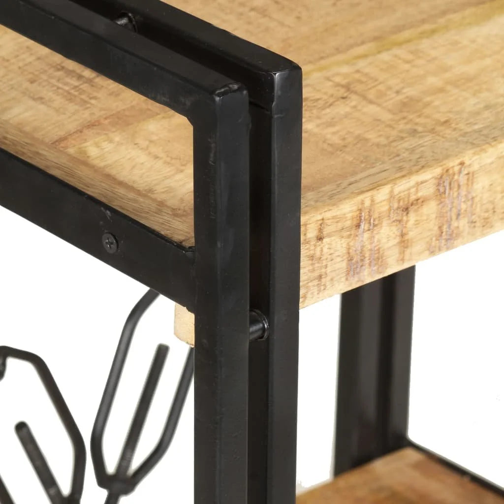 vidaXL 3-Tier Bookcase 23.6"x11.8"x31.5" Solid Mango Wood