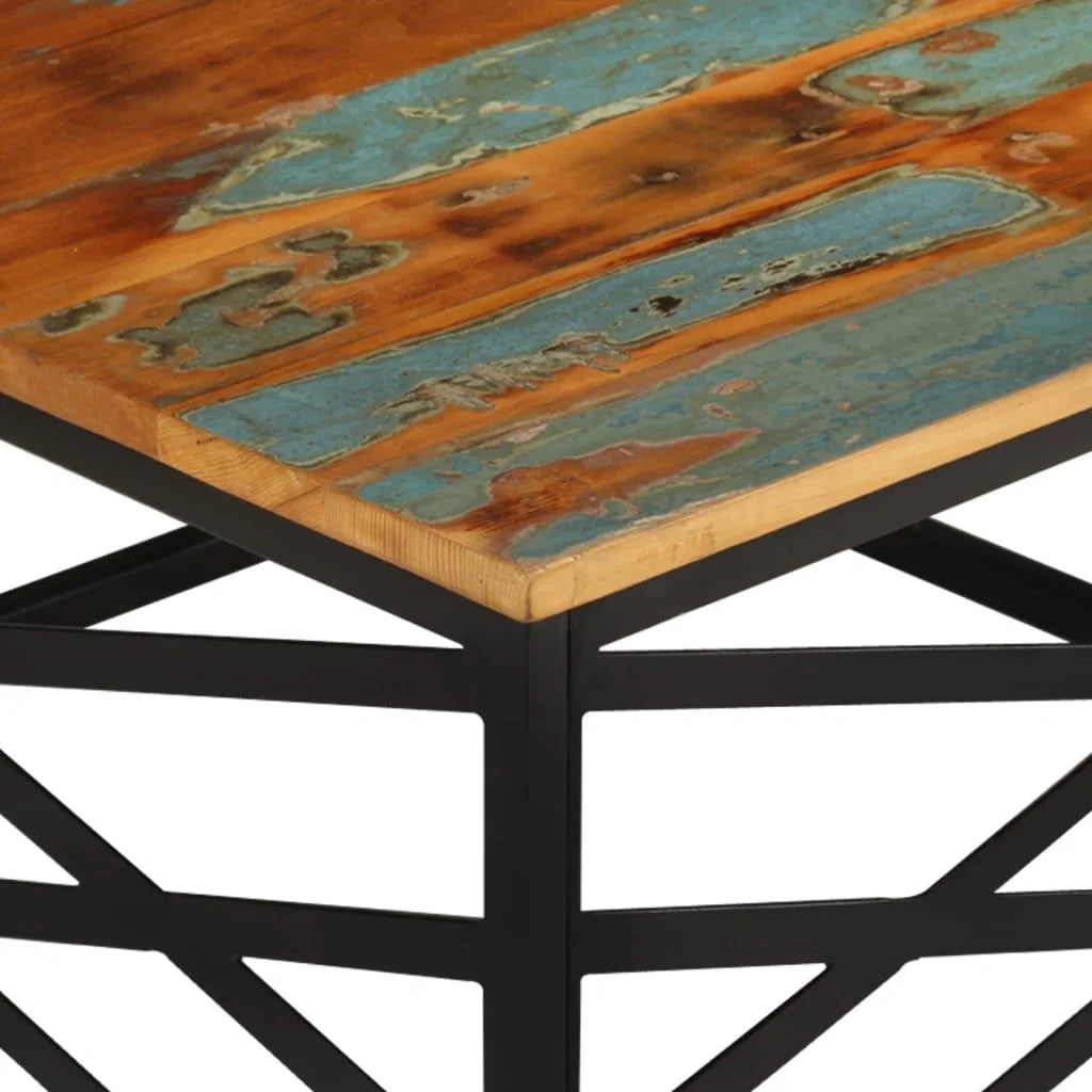 vidaXL Coffee Table 26.8"x26.8"x13.8" Solid Reclaimed Wood