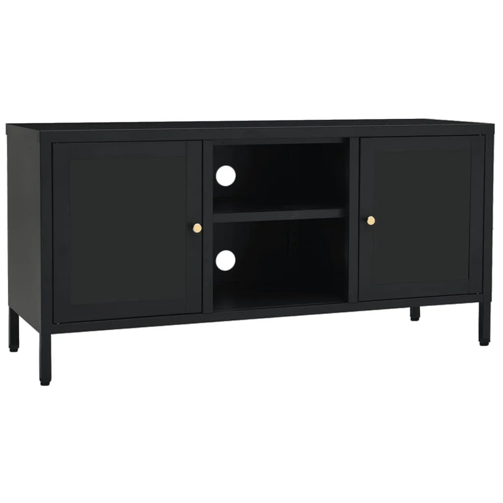 vidaXL TV Stand TV Console Sideboard TV Unit Home Media Unit Steel and Glass