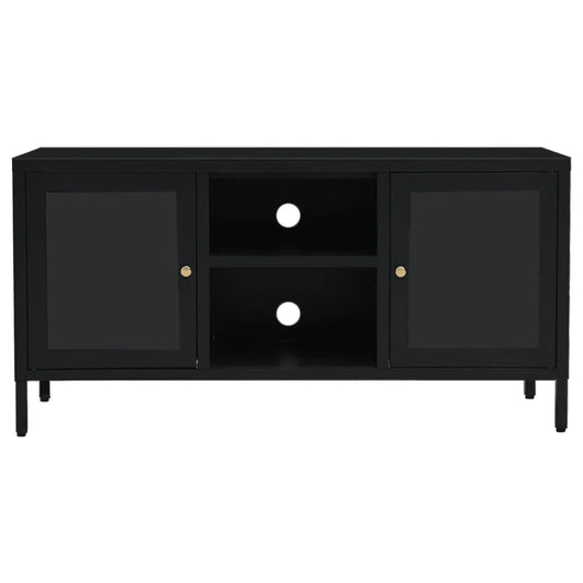 vidaXL TV Stand TV Console Sideboard TV Unit Home Media Unit Steel and Glass