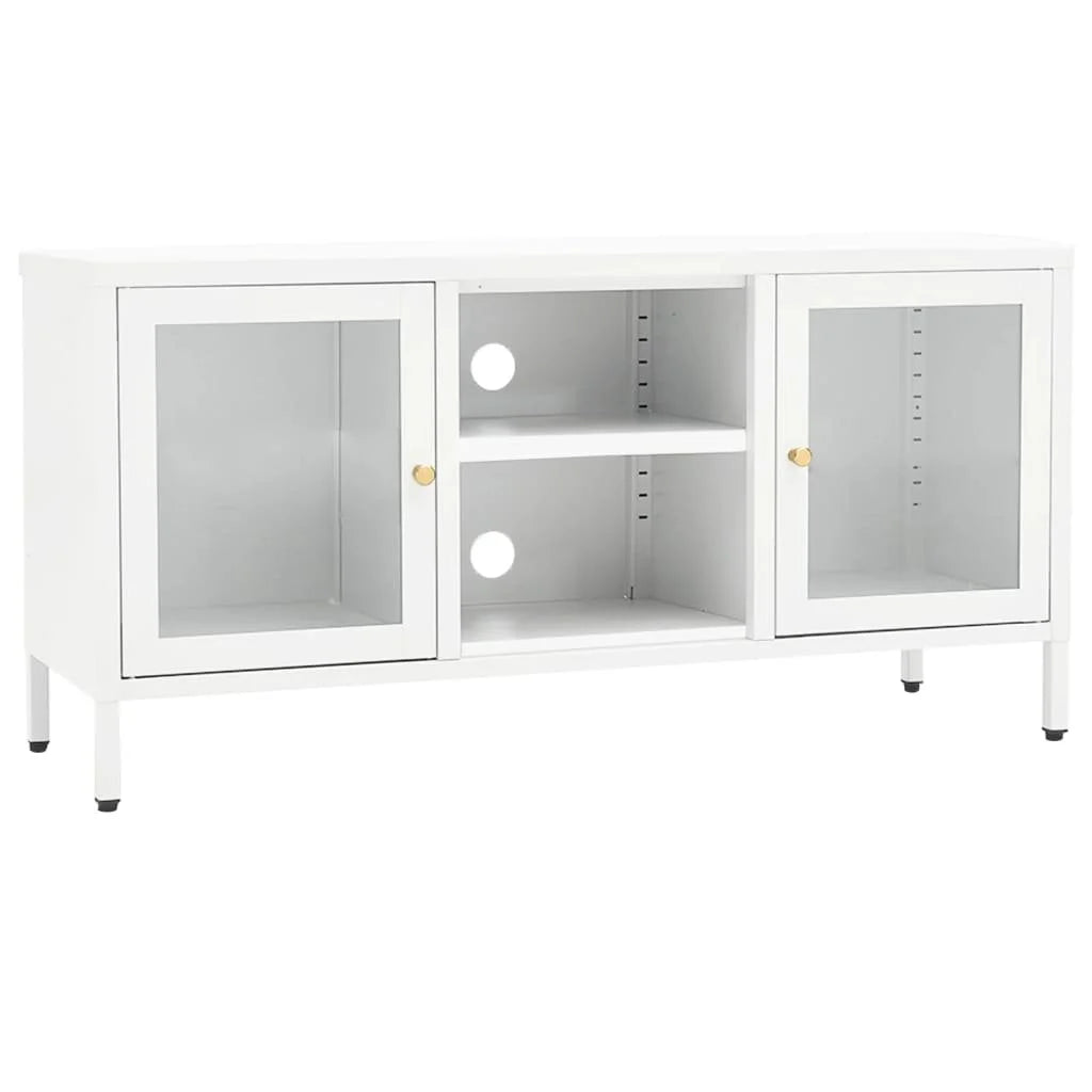 vidaXL TV Stand TV Console Sideboard TV Unit Home Media Unit Steel and Glass