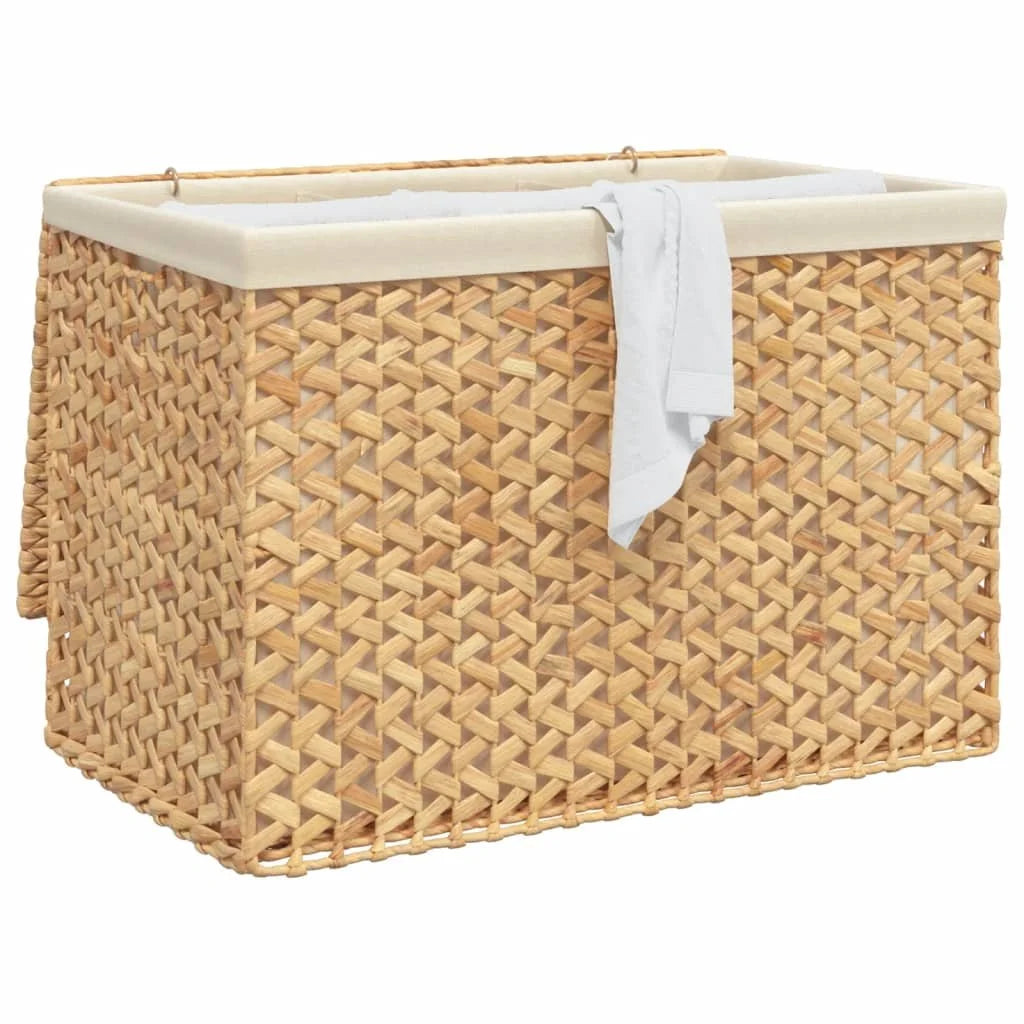 vidaXL Laundry Basket with 3 Sections 29.5"x16.7"x20.5" Water Hyacinth