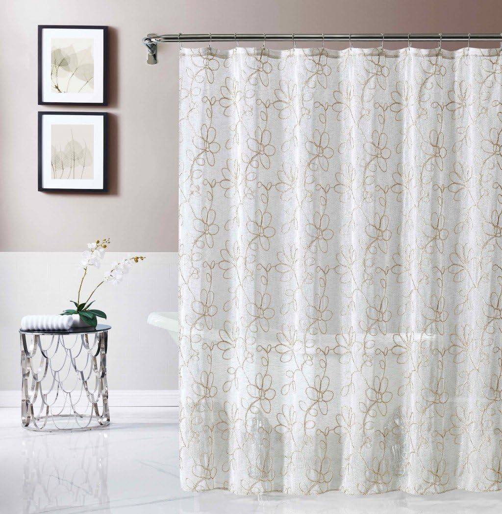 72" Linen Polyester Shower Curtain