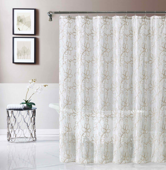 72" Linen Polyester Shower Curtain
