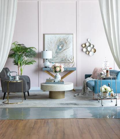 14x14x23' White and Grey Glass Table Lamp