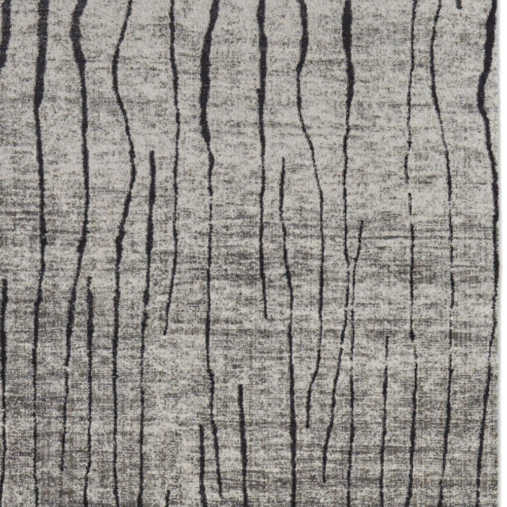 5' X 8' Gray and Black Abstract Power Loom Area Rug