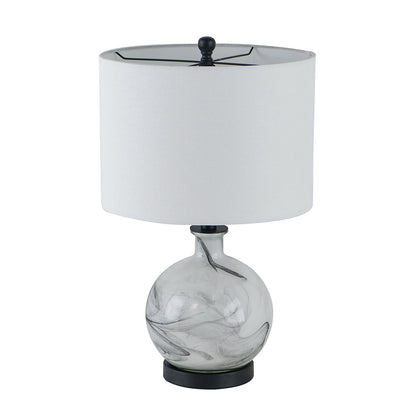 14x14x23' White and Grey Glass Table Lamp