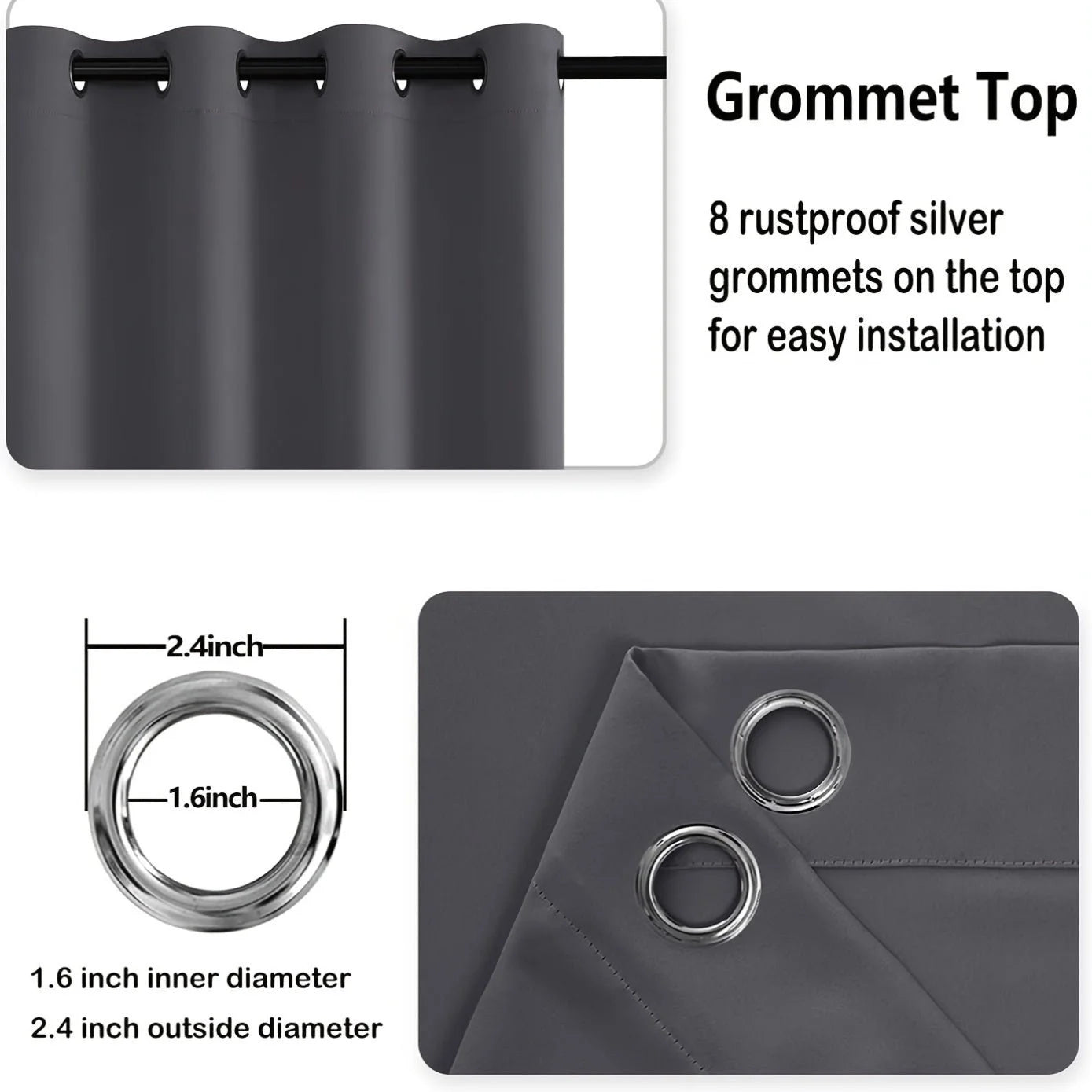 4pcs/SET Curtains - 2pcs Blackout Curtains with Tiebacks And 2pcs Sheer Curtains