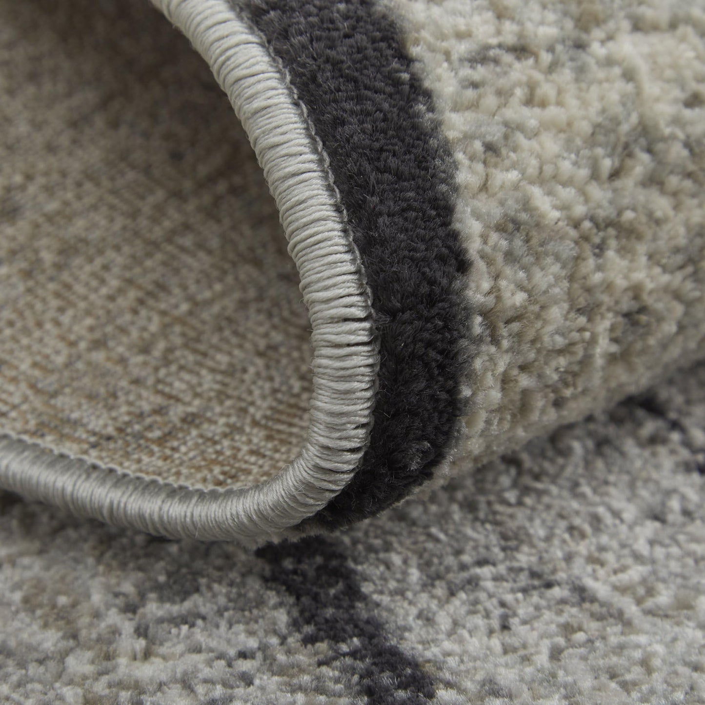 5' X 8' Gray and Black Abstract Power Loom Area Rug