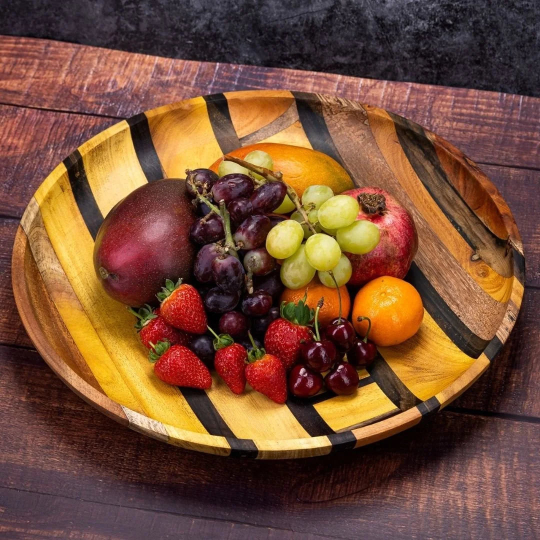 Artisan Upcycled End Grain Fruit Bowls (2 Patterns & 2 Sizes Available)