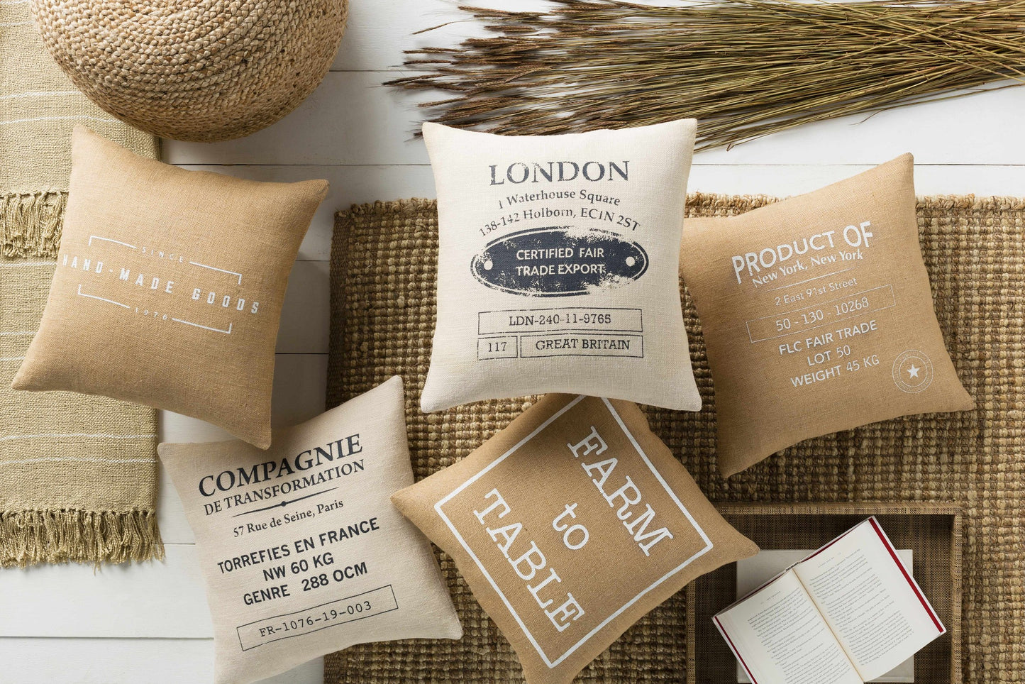 London Jute Throw Pillow - Clearance