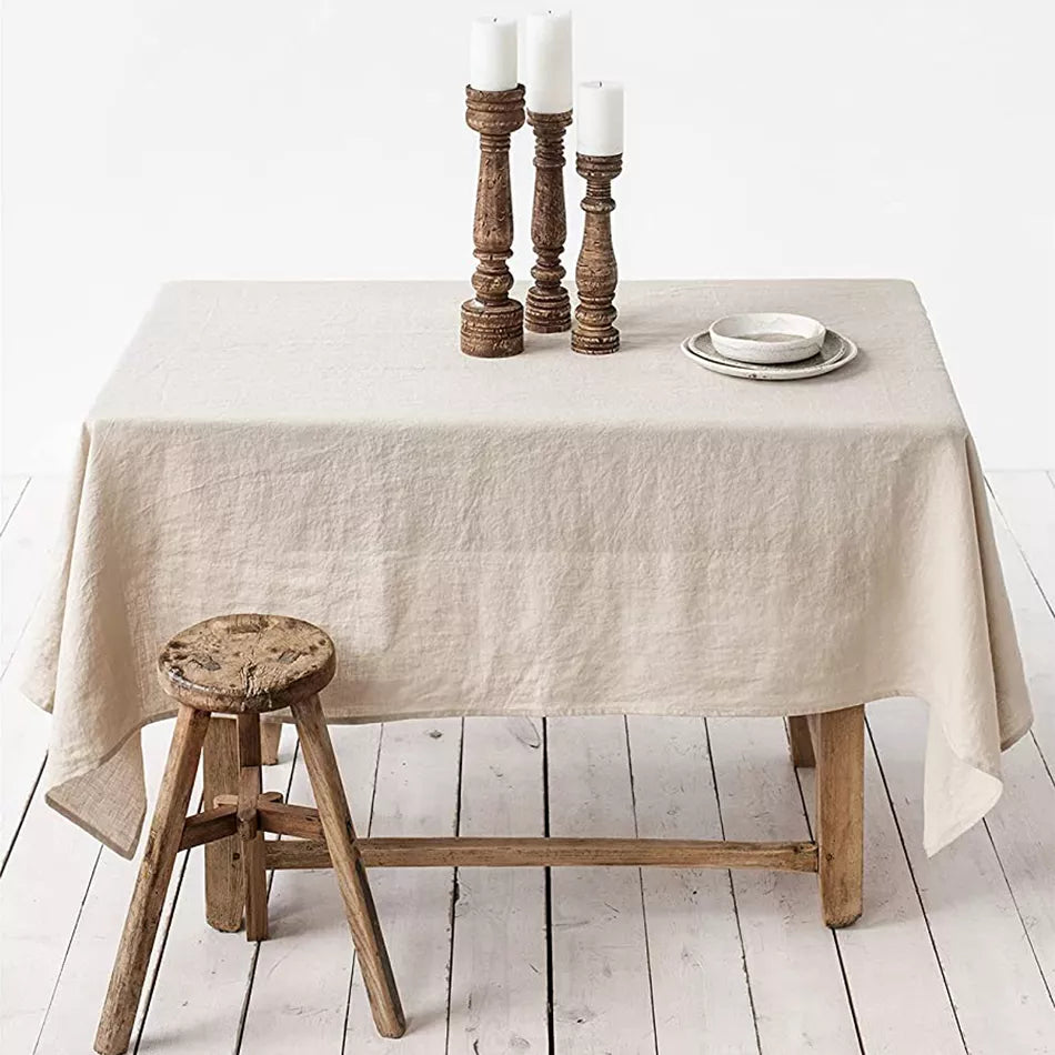 100% Pure Linen Solid Color Table Cloth