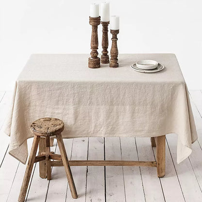 100% Pure Linen Solid Color Table Cloth