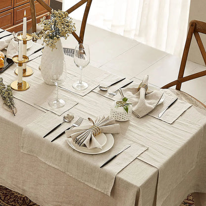 100% Pure Linen Solid Color Table Cloth