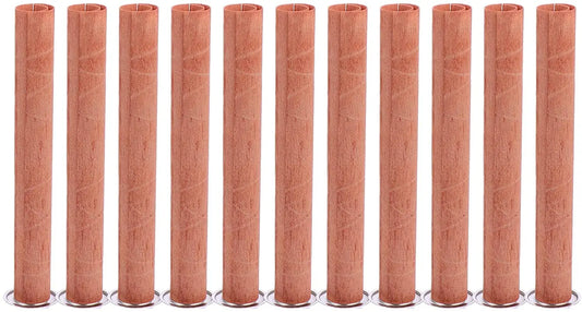 8pcs Wooden Candle Wicks Round Tube Smokeless Candle Cores Replacement
