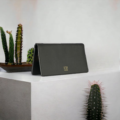 Cactus Leather Slim Wallet - Black