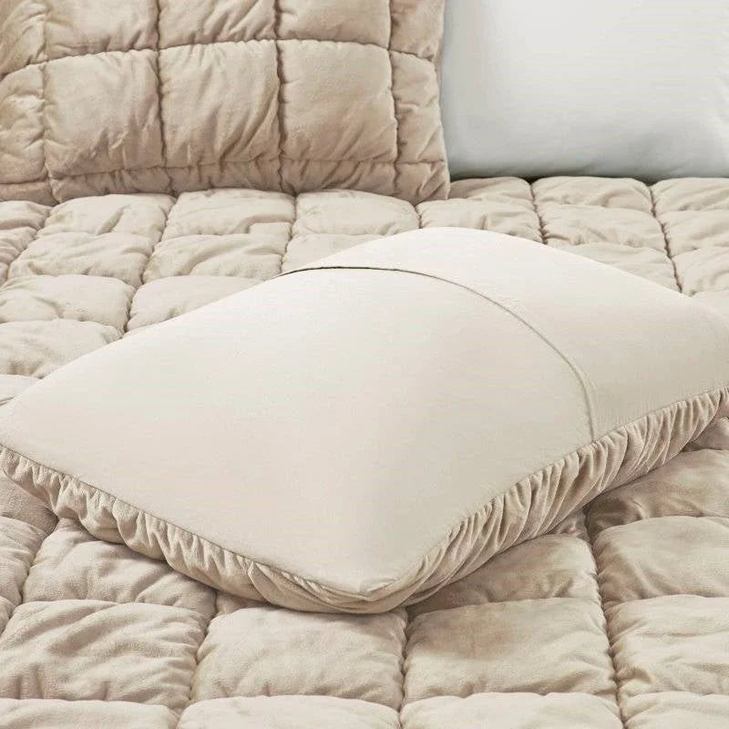 Full/Queen Beige Velvety Soft Down Alternative Comforter Set