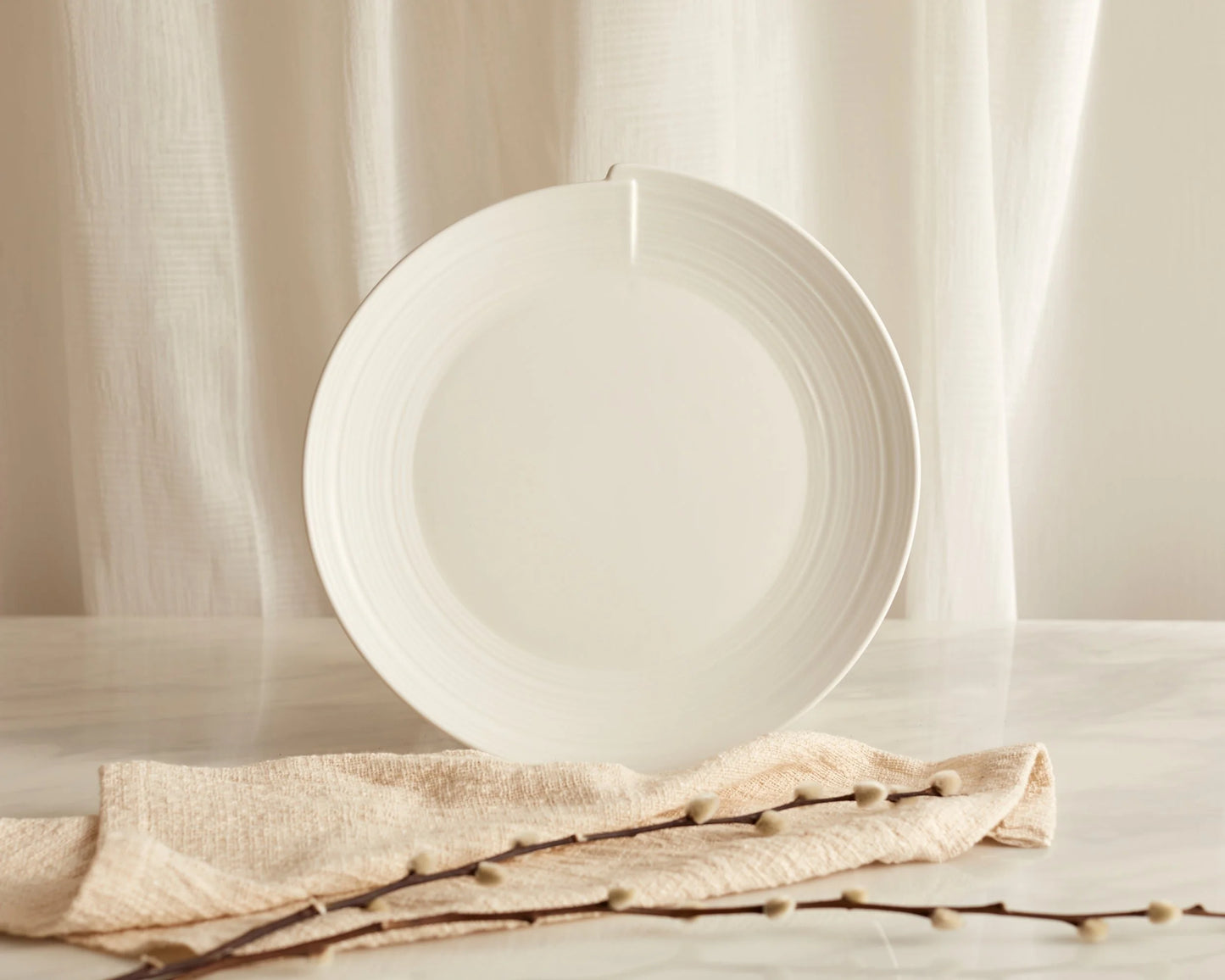 Maeve White Porcelain Round Dinner Plate