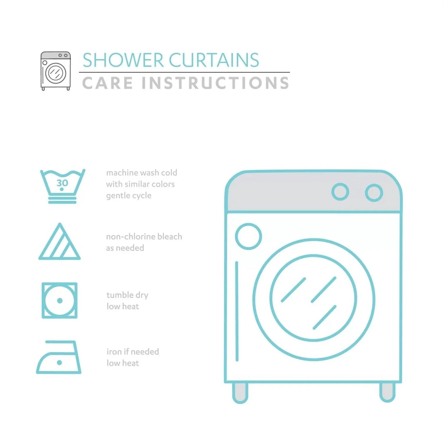 72-inch Pastel Blue Chenille Cotton Shower Curtain with Chevron Pattern