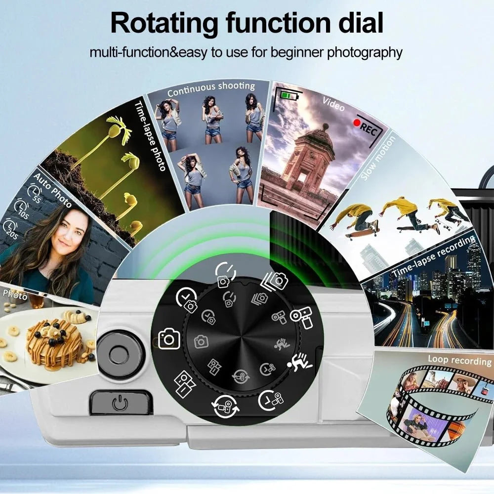 NNEOBA Digital Camera with 3.0 Flip Screen White