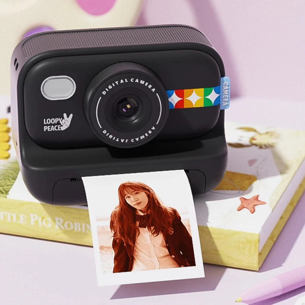 NNEOBA Color Instant Print Camera for Kids Black