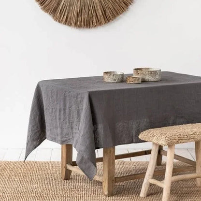 100% Pure Linen Solid Color Table Cloth