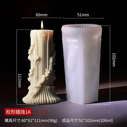 Wave Cylindrical Candle Silicone Mold With Irregular Geometric Shape Twisted