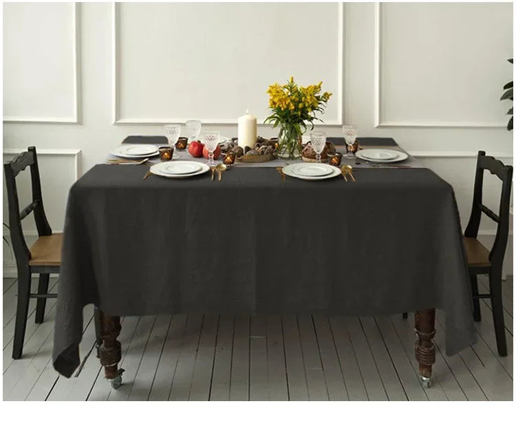 100% Pure Linen Solid Color Table Cloth
