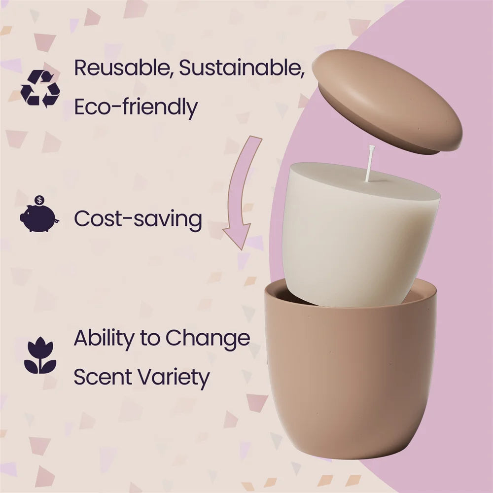 Boowan Nicole Candle Jar Silicone Mold and 7oz Candle Refill Mold Reusable