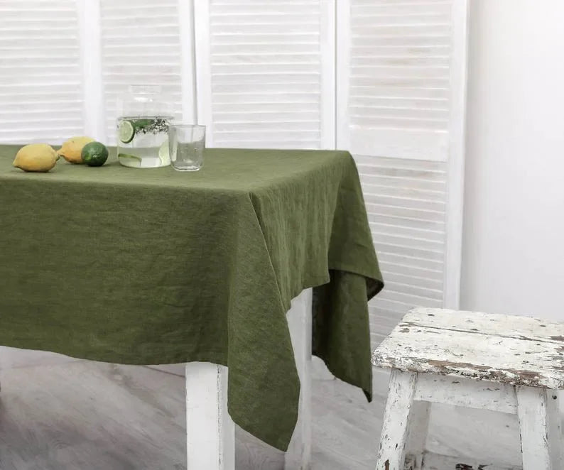 100% Pure Linen Solid Color Table Cloth