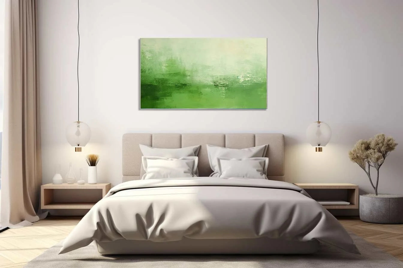 Green Abstract Painting Canvas Art Print